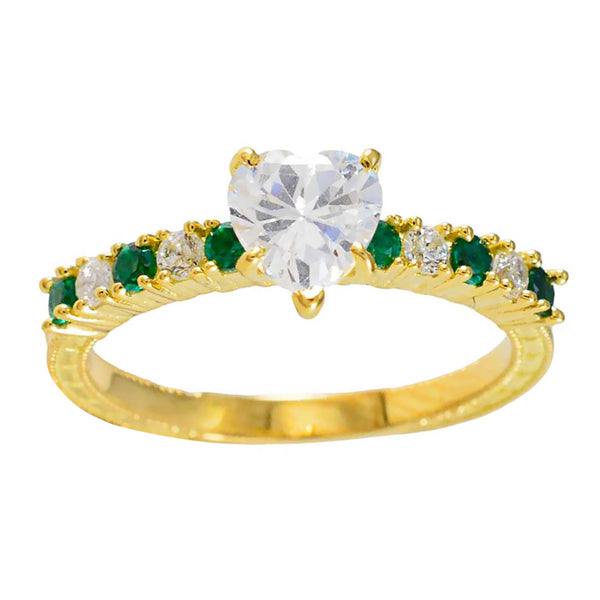 Emerald CZ multiple Indian 925 Silver Green Gemstone Delicate Abstract Ring Jewelry