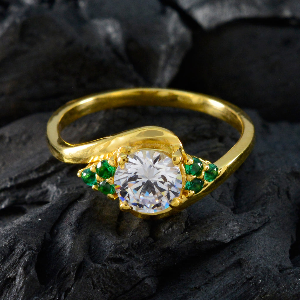 Emerald CZ multiple Indian Sterling Silver Green Gemstones Delicate Romantic Ring Jewelry
