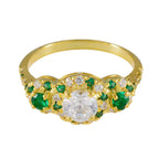 Emerald CZ Halo American Silver Green Gemstones Delicate Glamorous Ring Jewellery