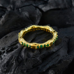 Smaragd CZ mehrere koreanische Silber grün Edelstein zart Eternity Band Schmuck