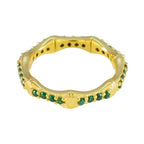 Emerald CZ multiple Korean Silver Green Gemstone Delicate Eternity Band Jewelry