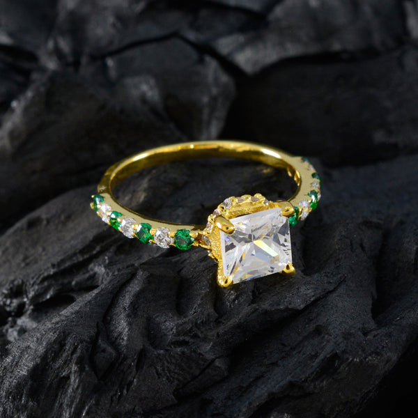 Emerald CZ Halo Latin American 92.5 Silver Green Gemstones Minimalist Fairytale Ring Jewellery