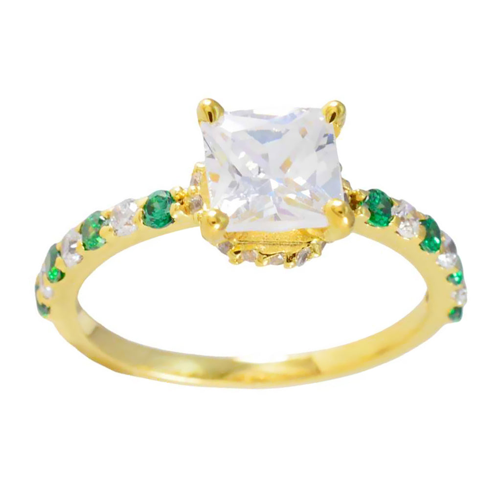 Emerald CZ Halo Latin American 92.5 Silver Green Gemstones Minimalist Fairytale Ring Jewellery