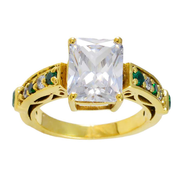 Emerald CZ Halo Korean 92.5 Silver Green Gemstone Slim Promise Ring Jewelry