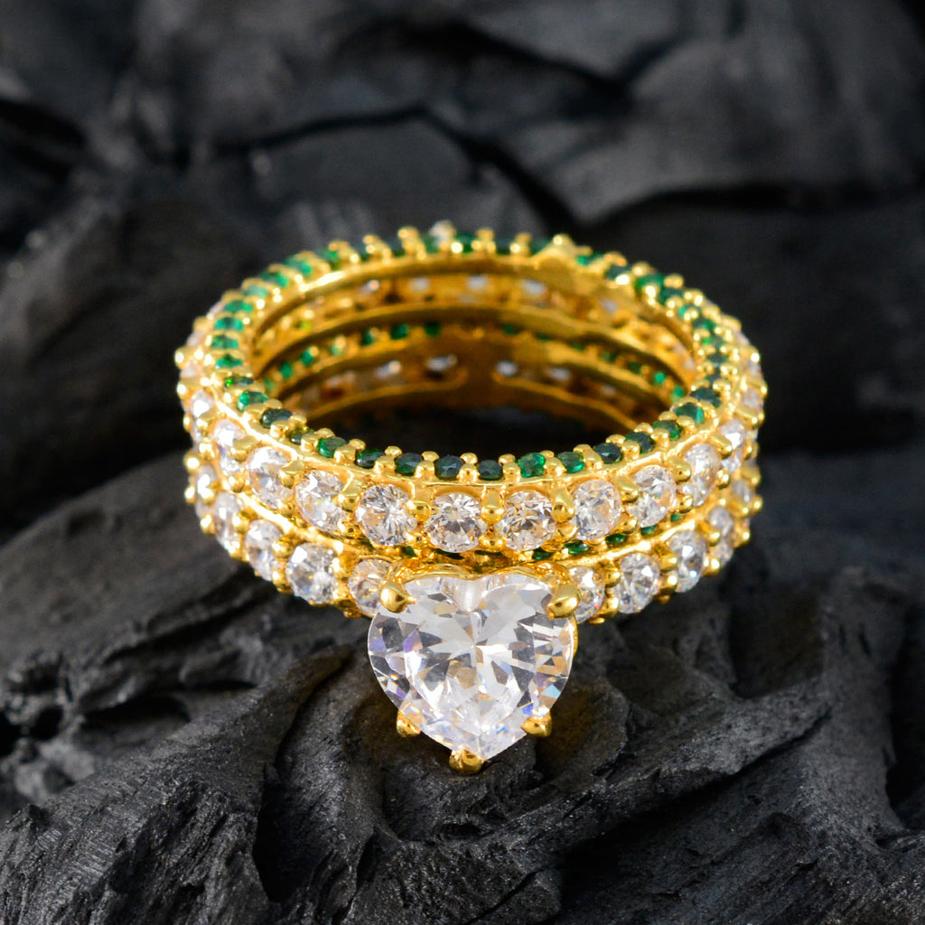 Emerald CZ Halo American Sterling Silver Green Gemstones Eye catching Love Ring Jewellery