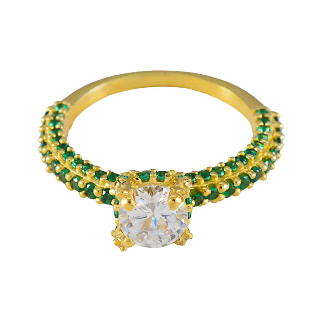 Emerald CZ Halo American 925 Sterling Silver Green Gemstone Delicate Fairytale Ring Jewellery