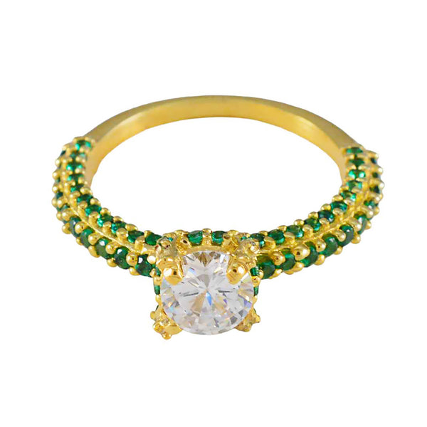 Emerald CZ Halo American 925 Sterling Silver Green Gemstone Delicate Fairytale Ring Jewellery