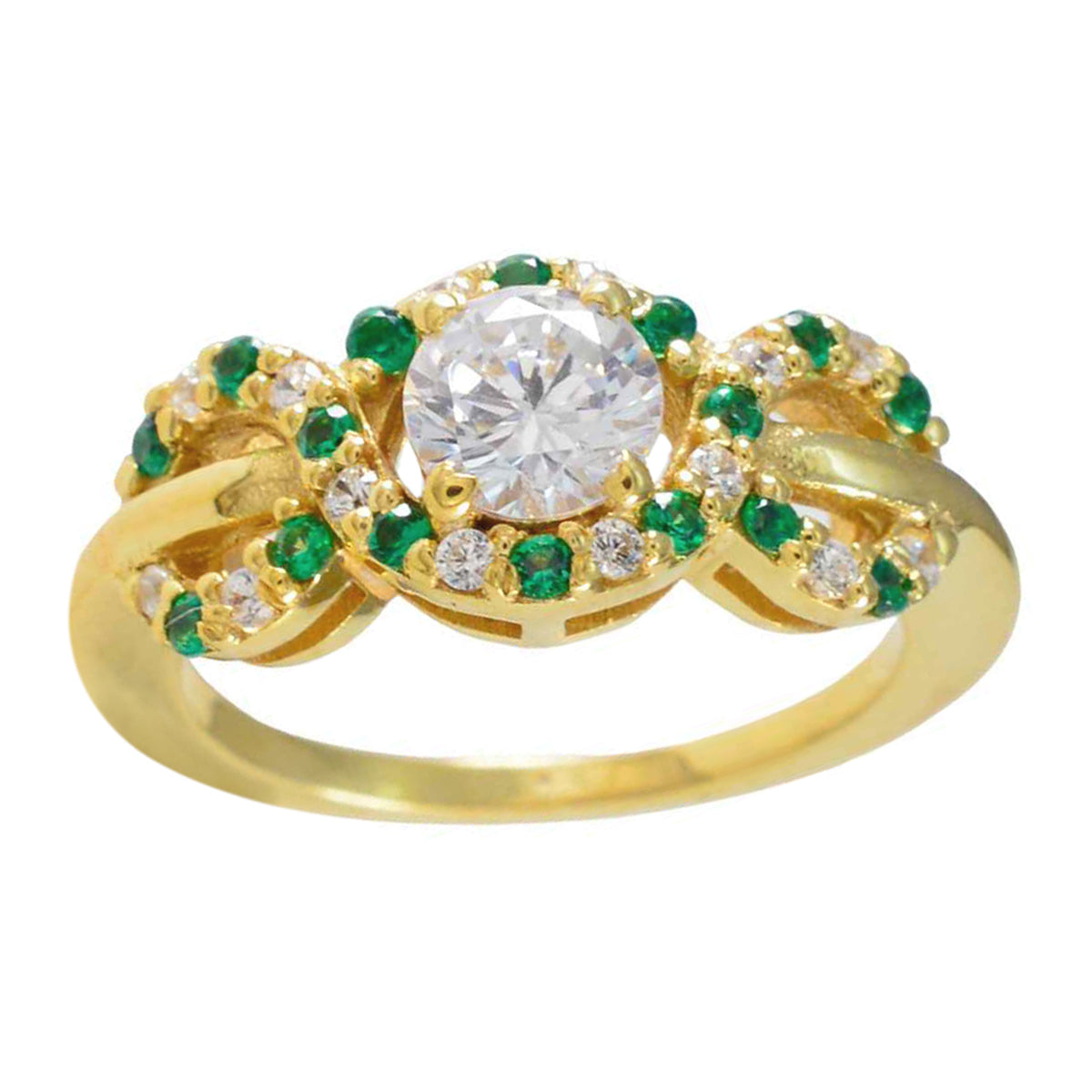 Emerald CZ Halo Korean Silver Green Gemstone Whisper thin propsel Ring Jewelry