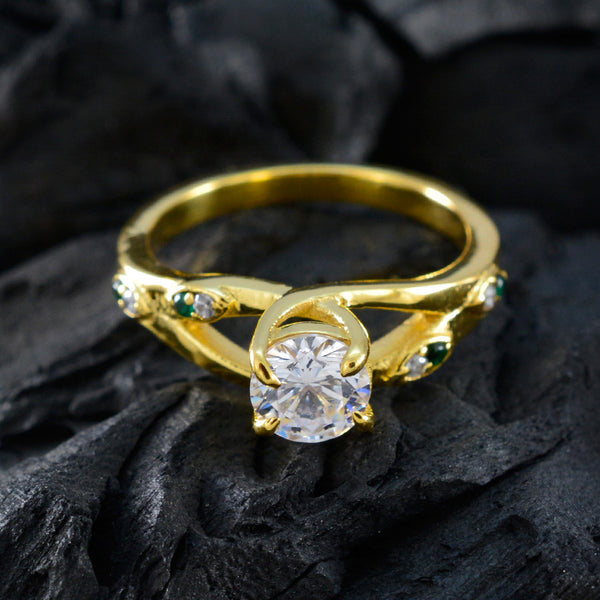 Emerald CZ Halo Indian 92.5 Silver Green Gems Delicate Romantic Ring Jewelry