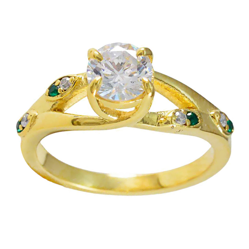 Emerald CZ Halo Indian 92.5 Silver Green Gems Delicate Romantic Ring Jewelry