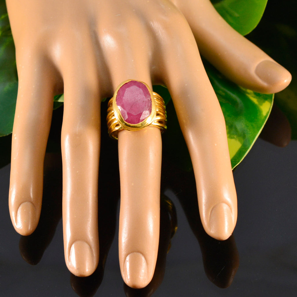 Indian Ruby Solitaire French 925 Silver Red Gems Statement Armor Ring Jewelry