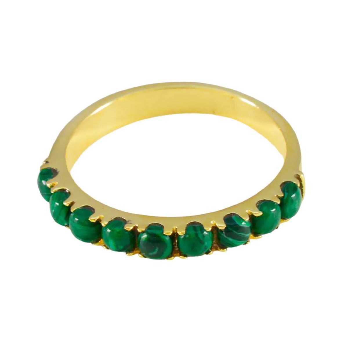 Malachite multiple Indian Silver Green Gemstones Delicate Eternity Band Jewelry メイン画像