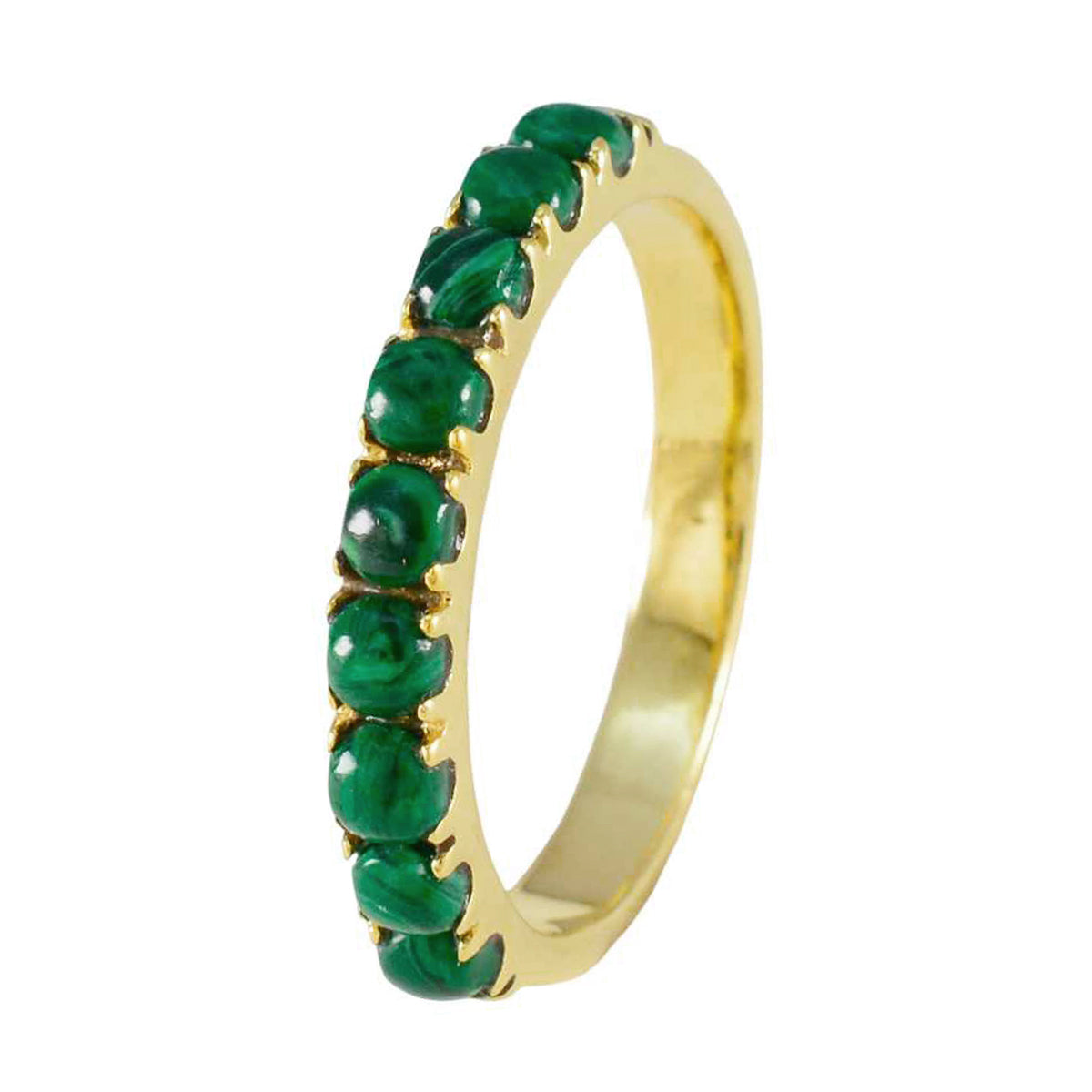 Malachite multiple Indian Silver Green Gemstones Delicate Eternity Band Jewelry