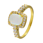 Opal CZ Halo Latin American 925 Silver White Gemstone Minimalist Trendy Ring Jewellery