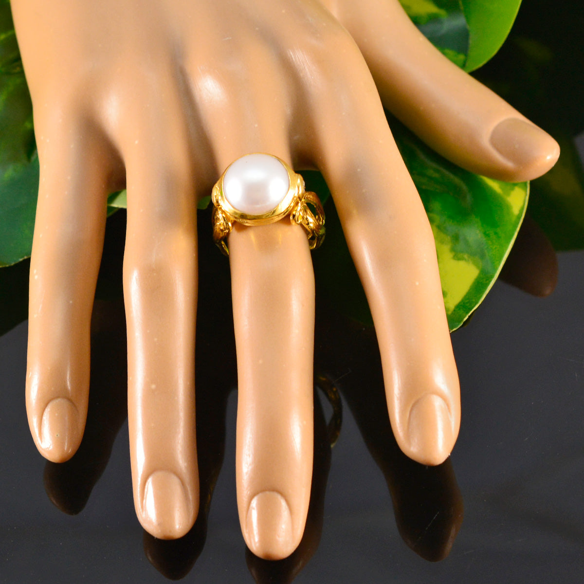 Pearl Solitaire Korean 925 Silver White Gemstones Versatile Luxurious Ring Jewellery