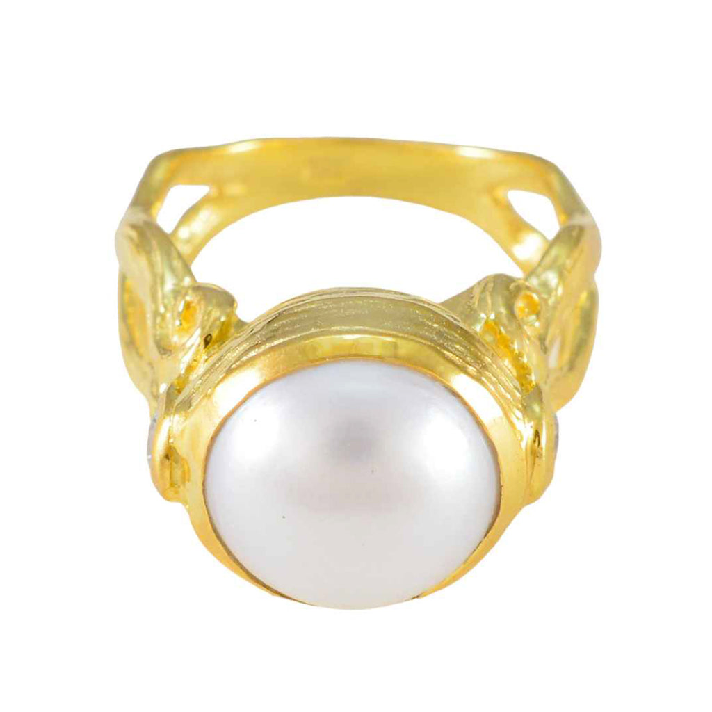 Pearl Solitaire Korean 925 Silver White Gemstones Versatile Luxurious Ring Jewellery