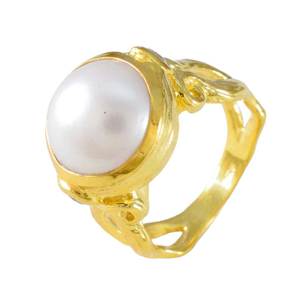 Pearl Solitaire Korean 925 Silver White Gemstones Versatile Luxurious Ring Jewellery