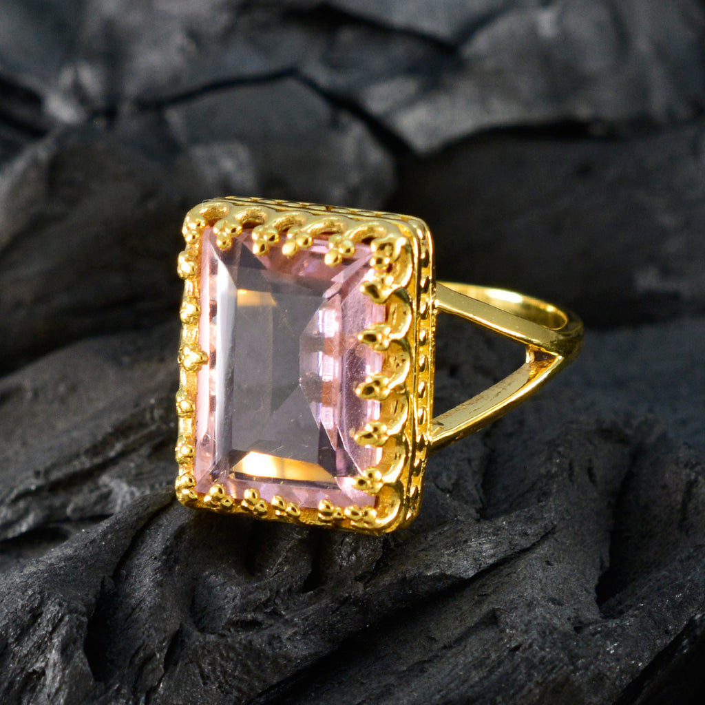 Pink CZ Solitaire Korean 925 Silver Pink Gemstone Classic Love Ring Jewellery