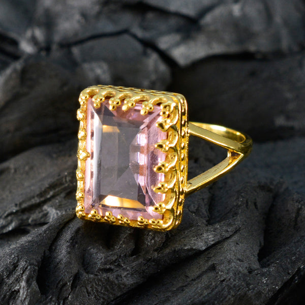 Pink CZ Solitaire Korean 925 Silver Pink Gemstone Classic Love Ring Jewellery