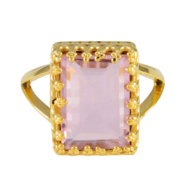 Pink CZ Solitaire Korean 925 Silver Pink Gemstone Classic Love Ring Jewellery
