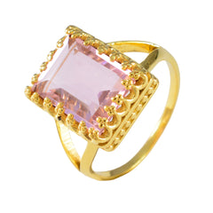Pink CZ Solitaire Korean 925 Silver Pink Gemstone Classic Love Ring Jewellery