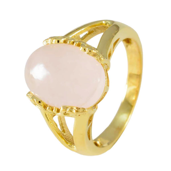 Rose Quartz Solitaire American Sterling Silver Pink Gems Slim Ethnic Ring Jewellery