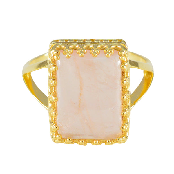 Rose Quartz Solitaire Latin American 92.5 Silver Pink Gemstones Classic Engagement Ring Jewelry