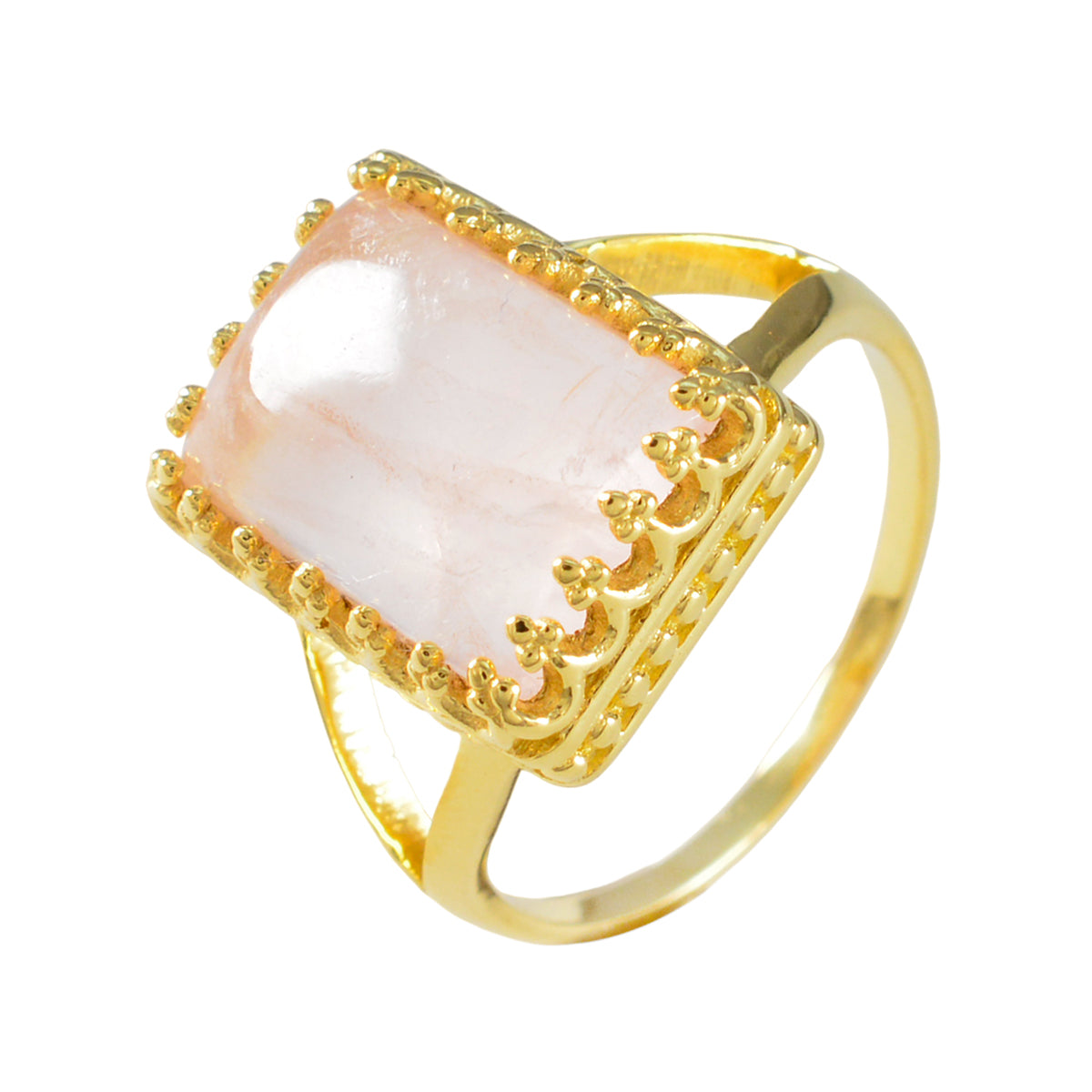 Rose Quartz Solitaire Latin American 92.5 Silver Pink Gemstones Classic Engagement Ring Jewelry