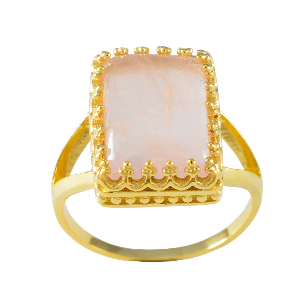 Rose Quartz Solitaire Latin American 92.5 Silver Pink Gemstones Classic Engagement Ring Jewelry