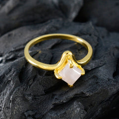 Rose Quartz Solitaire Indian Silver Pink Gemstone Delicate Trendy Ring Jewellery