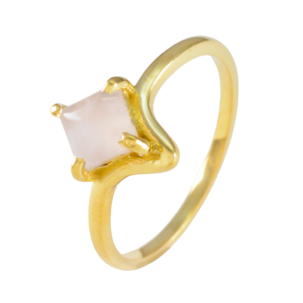 Rose Quartz Solitaire Indian Silver Pink Gemstone Delicate Trendy Ring Jewellery