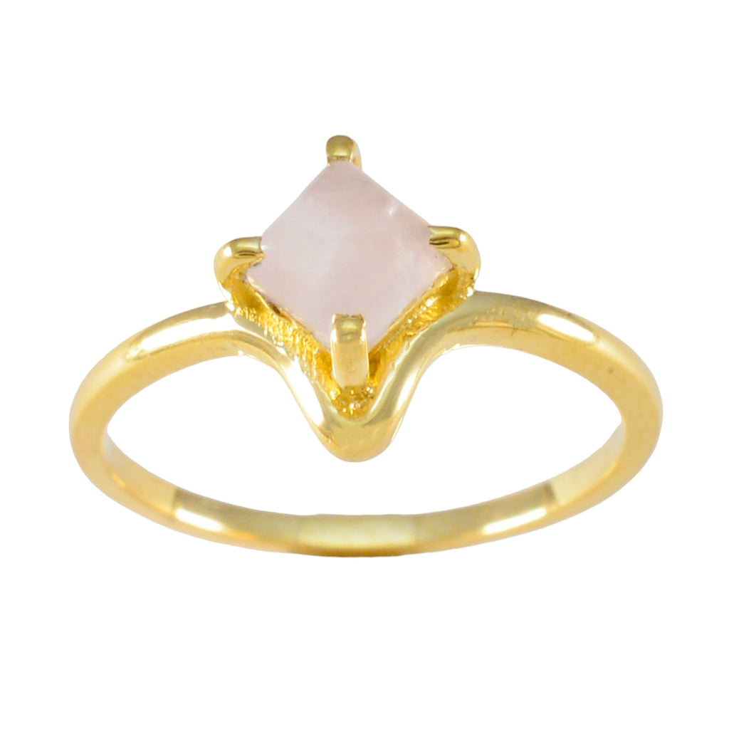 Rose Quartz Solitaire Indian Silver Pink Gemstone Delicate Trendy Ring Jewellery