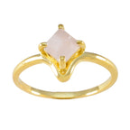 Rose Quartz Solitaire Indian Silver Pink Gemstone Delicate Trendy Ring Jewellery
