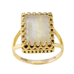 Rutile Quartz Solitaire Indian 925 Sterling Silver Yellow Gems Classic wedding Ring Jewellery