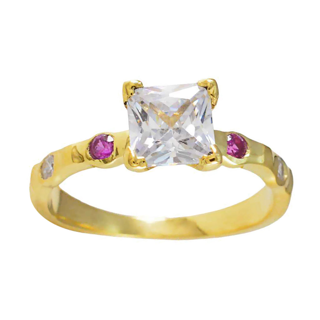 Ruby CZ Penta Indian 925 Silver Red Gemstones Delicate Sophisticated Ring Jewelry