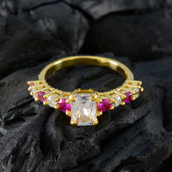 Ruby CZ multiple Indian Sterling Silver Red Gems Delicate Modern Ring Jewelry