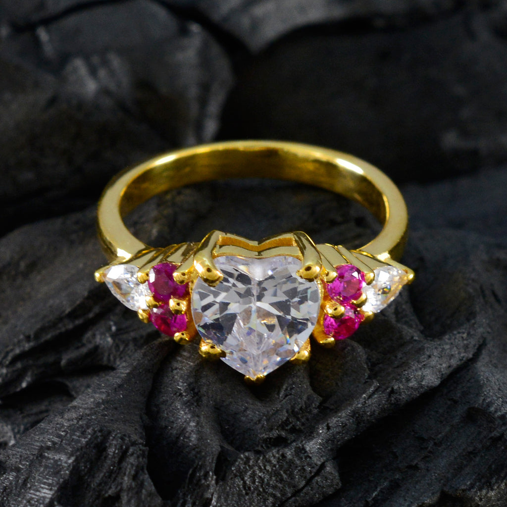 Ruby CZ Hepta Indian Silver Red Gemstone Whisper thin Engagement Ring Jewelry