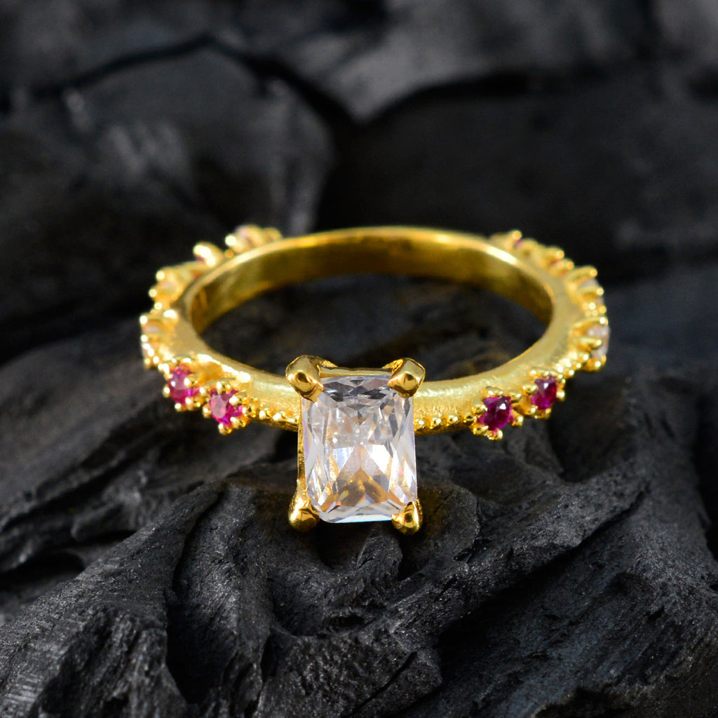 Ruby CZ multiple Indian Sterling Silver Red Gemstone Delicate Modern Ring Jewelry