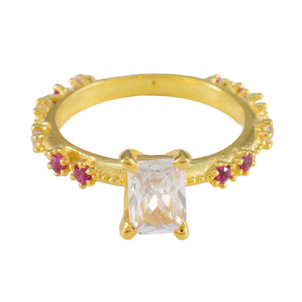 Ruby CZ multiple Indian Sterling Silver Red Gemstone Delicate Modern Ring Jewelry