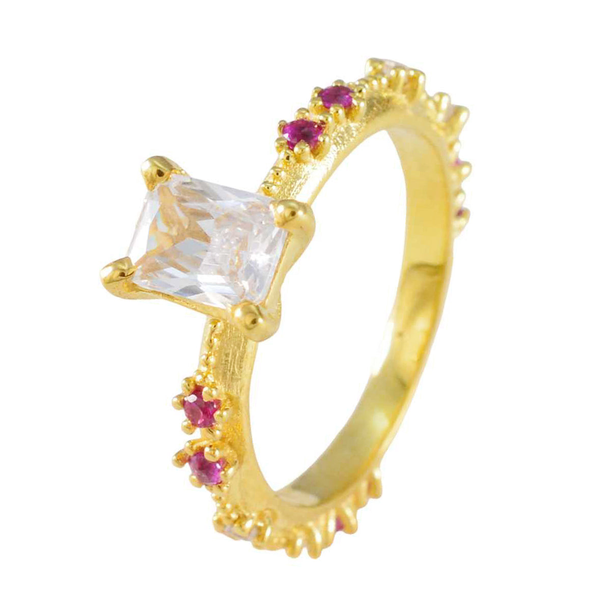 Ruby CZ multiple Indian Sterling Silver Red Gemstone Delicate Modern Ring Jewelry Второстепенное изображение товара