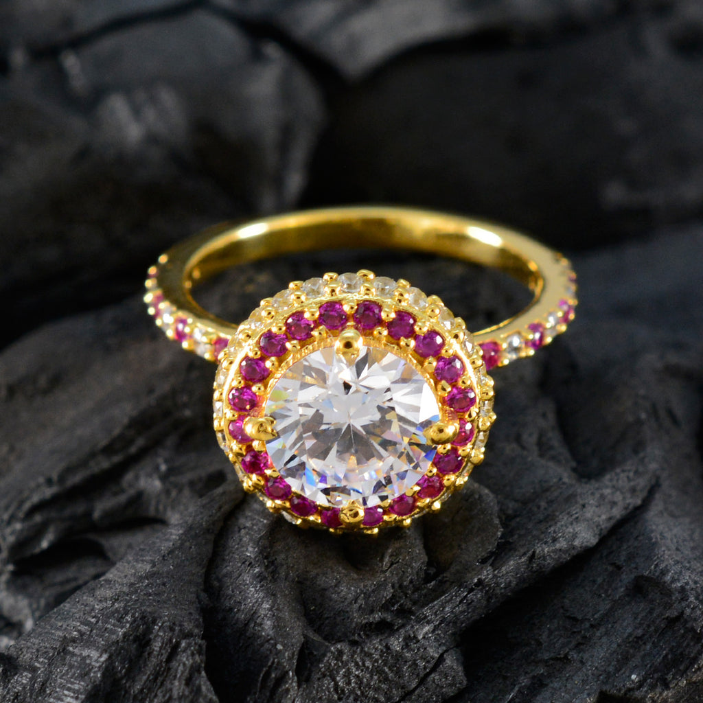 Ruby CZ Halo Indian 925 Silver Red Gemstone Whisper thin propsel Ring Jewelry