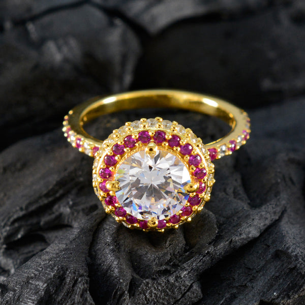 Ruby CZ Halo Indian 925 Silver Red Gemstone Whisper thin propsel Ring Jewelry