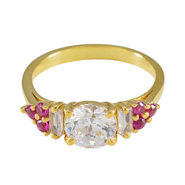 Ruby CZ Halo Indian 925 Sterling Silver Red Gemstone Delicate Graceful Ring Jewelry