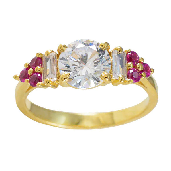 Ruby CZ Halo Indian 925 Sterling Silver Red Gemstone Delicate Graceful Ring Jewelry