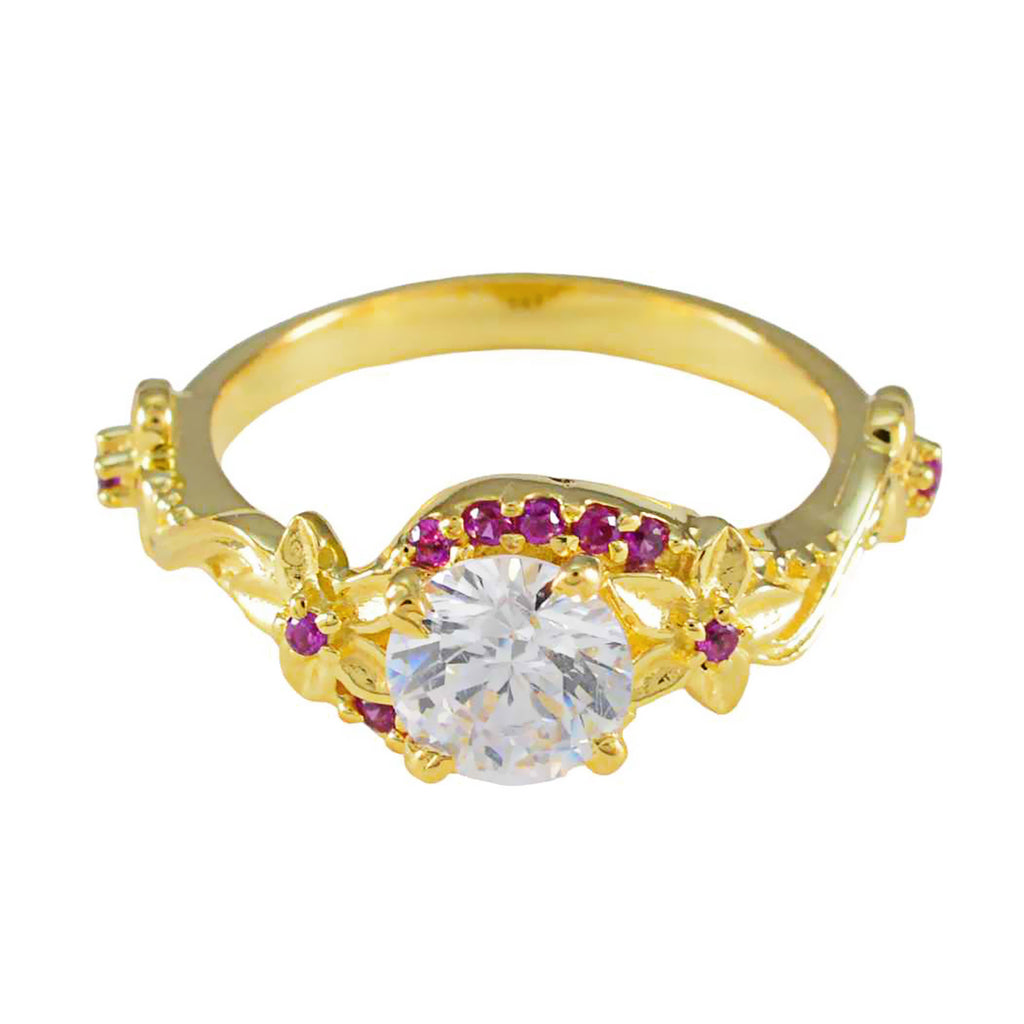 Ruby CZ Halo Indian 92.5 Silver Red Gemstone Whisper thin wedding Ring Jewelry