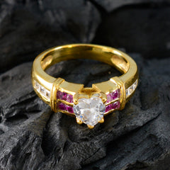 riyo affascinante anello in argento con placcatura in oro giallo rubino cz pietra a forma di cuore con montatura a punta gioielli antichi anello black friday