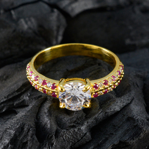 Ruby CZ Halo Korean 925 Sterling Silver Red Gemstones Delicate Contemporary Ring Jewelry