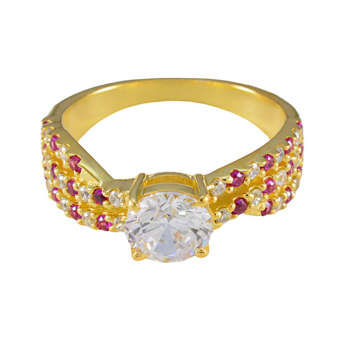 Ruby CZ Halo Korean 92.5 Silver Red Gems Whisper thin Love Ring Jewelry Imagen principal del producto