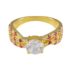 Ruby CZ Halo Korean 92.5 Silver Red Gems Whisper thin Love Ring Jewelry