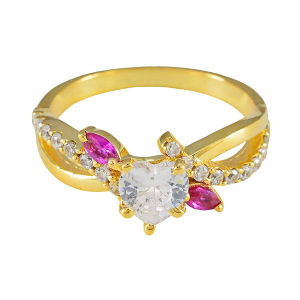 Ruby CZ Halo Korean Silver Red Gems Delicate Glamorous Ring Jewelry